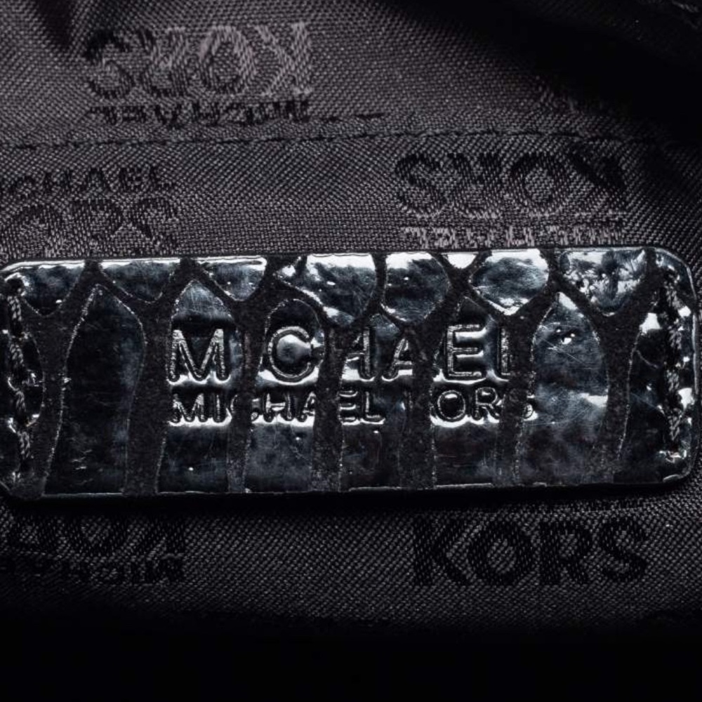Michael Michael Kors Black Python Embossed Leathe… - image 6